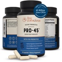 Živi zavestni PRO45 probiotiki za ženske in moške: celovita formula, 45 milijard CFU, 11 sevov, brez mleka - w/prebiotiki in probiotiki - spodbuja Immune & Gut Health - 30 Veggie Caps