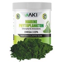 AKI Marine Phytoplankton Powder - Vir Raw Omega-3 EPA Micro Algae Nannokloropsis - Rastlinske beljakovine, Vitamini za splošno wellness - Popoln vir beljakovin, Vegan & GSO brez (2oz/57g)