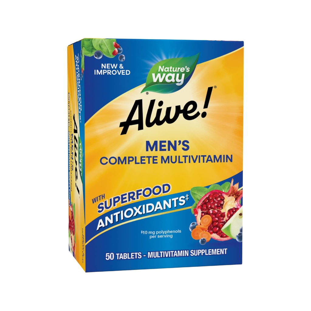 Naravna pot živa! Moški popolni multivitamin, podpira energijo Presnova in delovanje mišic*, B- vitamini, Gluten-free, 50 tablet