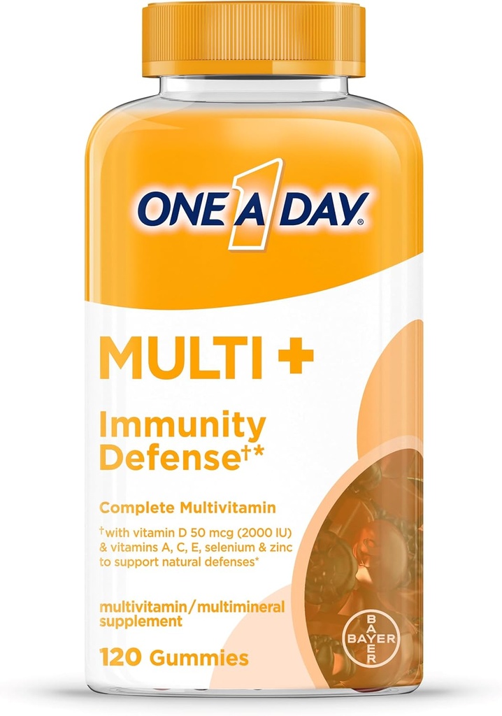 ONE A DAY Multi+ Imunska podpora Gumies, Imuniteta multivitamin z vitaminom D, Vitamin C, Vitamin E, Vitamin A, Cink in več, Gummy Vitamin, 120 Število