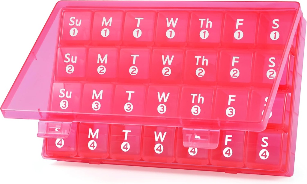 Velika mesečni tablete Organizator, 28 dan tablete Box 1 Čas na dan, 4 Tedne na mesec tablete Zabojnik,Potovanje prijazno Medicina Organizator za vitamine, ribje olje, Dodatki