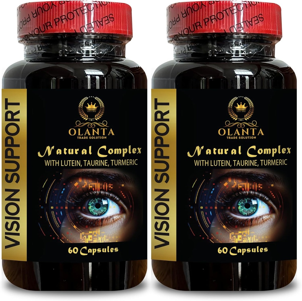 Vision Support Natural Formula - Organic Lutein Supplements - Natural Vision Support with beta-karoten & antioksidanti - 2 steklenici 120 kapsul