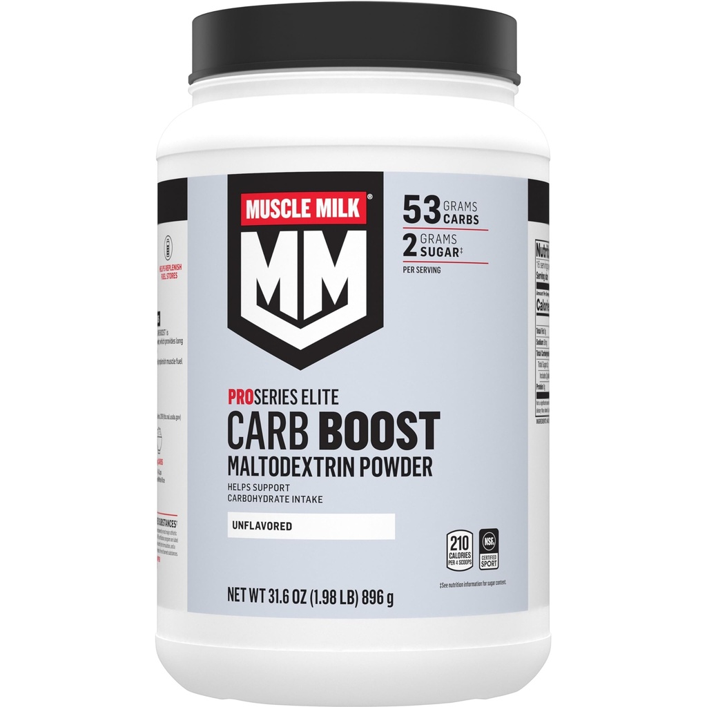 Muscle Milk Carb Boost, Maltodekstrin Powder, Kompleksni ogljikovi hidrati, NSF Certified za šport, Unflavored, 1,98lb