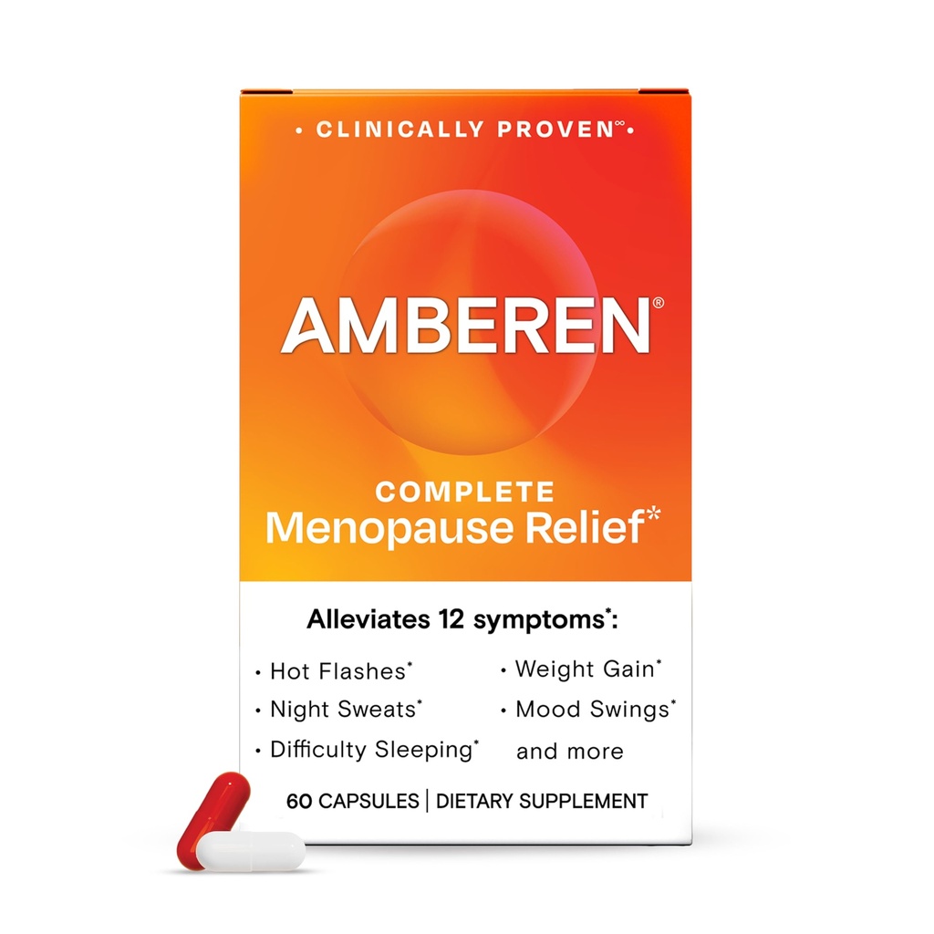 Amberen Menopause dopolnilo za ženske, 120 Kapsule, klinično dokazano, pomaga podporo Hormone Balance, pomaga sprostiti 12 Menopause Simptomi: vročih Flashes, nočno potenje, Mood Swingers in več