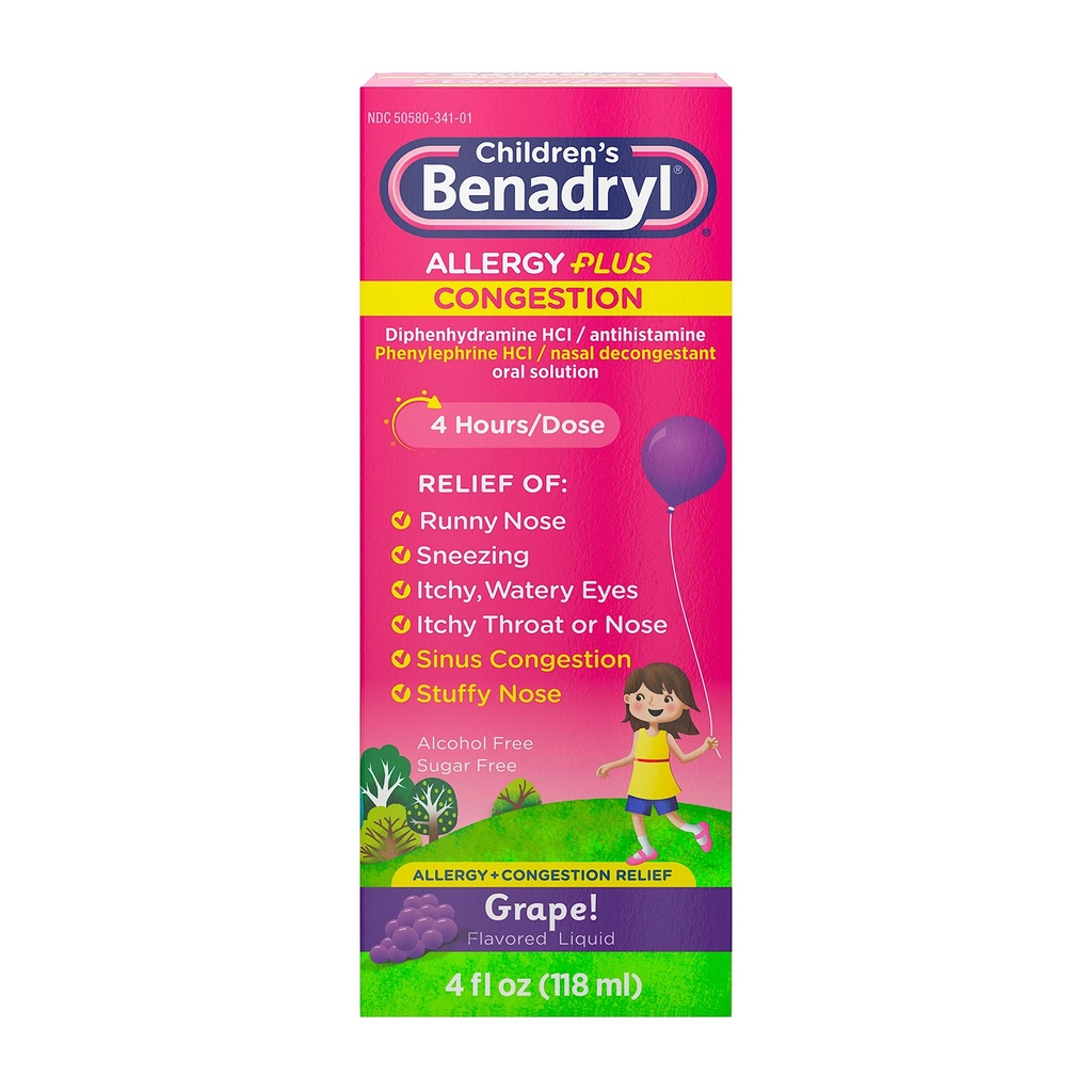 Benadryl CH ALRGY Plus CONG LIQ 4 OZ GRP