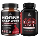 Bundle of Horny Goat Weed for Men with Black Maca Root, Tongkat Ali, Saw Palmetto & Panax Ginseng Extract and Extra Strength Testosterone Booster for Men for Muscle Enlargement Stamina and Strength