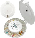 e-Pill MedTime zaklenjena avtomatska tabletka Dispenser – Secure, enostaven za uporabo Organizator z 24 Dnevni alarmi – Idealno za starejše, Demenca, in Alzheimerjevo nego – Bela Lid