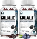Himalajski Shilajit Gumies z 85+ Trace Minerali & Fulvic Acid for Energy, Imunska, Kognitivna podpora Visoka moč Čista naravna Shilajit dodatek za moške in ženske 60 Gumies (2 paketa)