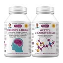 ANDREW LESSMAN Memory & Brain + Acetyl L-Carnitine Kit: 180 + 180 Capsules – Naturally Supports Brain, Memory and Mental Acuity. with Ginkgo Biloba, Bacopa, Curcumin, Ginseng, B-Complex, Vitamin D3