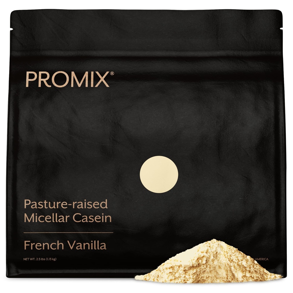 ProMix Nutrition Casein Protein Powder - Grass Fed, Pasture dvignjena, počasno sproščanje Micellar Casein - Gluten-free - Vanilla, 2,5 funt (Pack of 1)