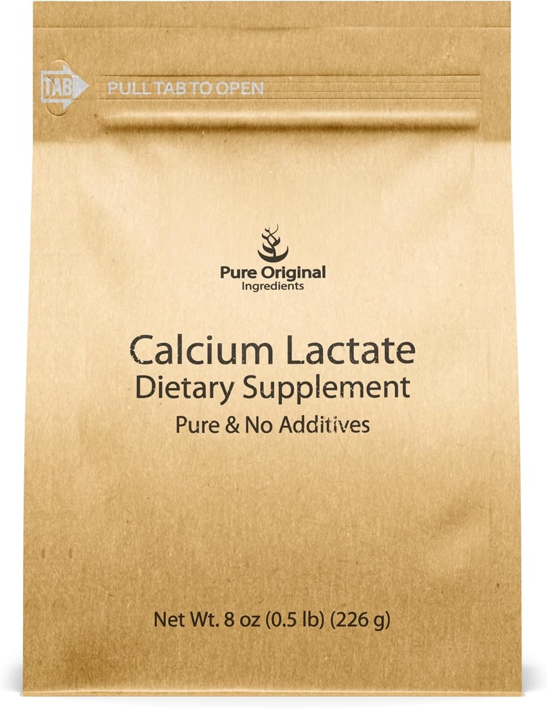 Čiste sestavine Kalcijev laktat (8 oz) Kalcijev dodatek, elektrolit