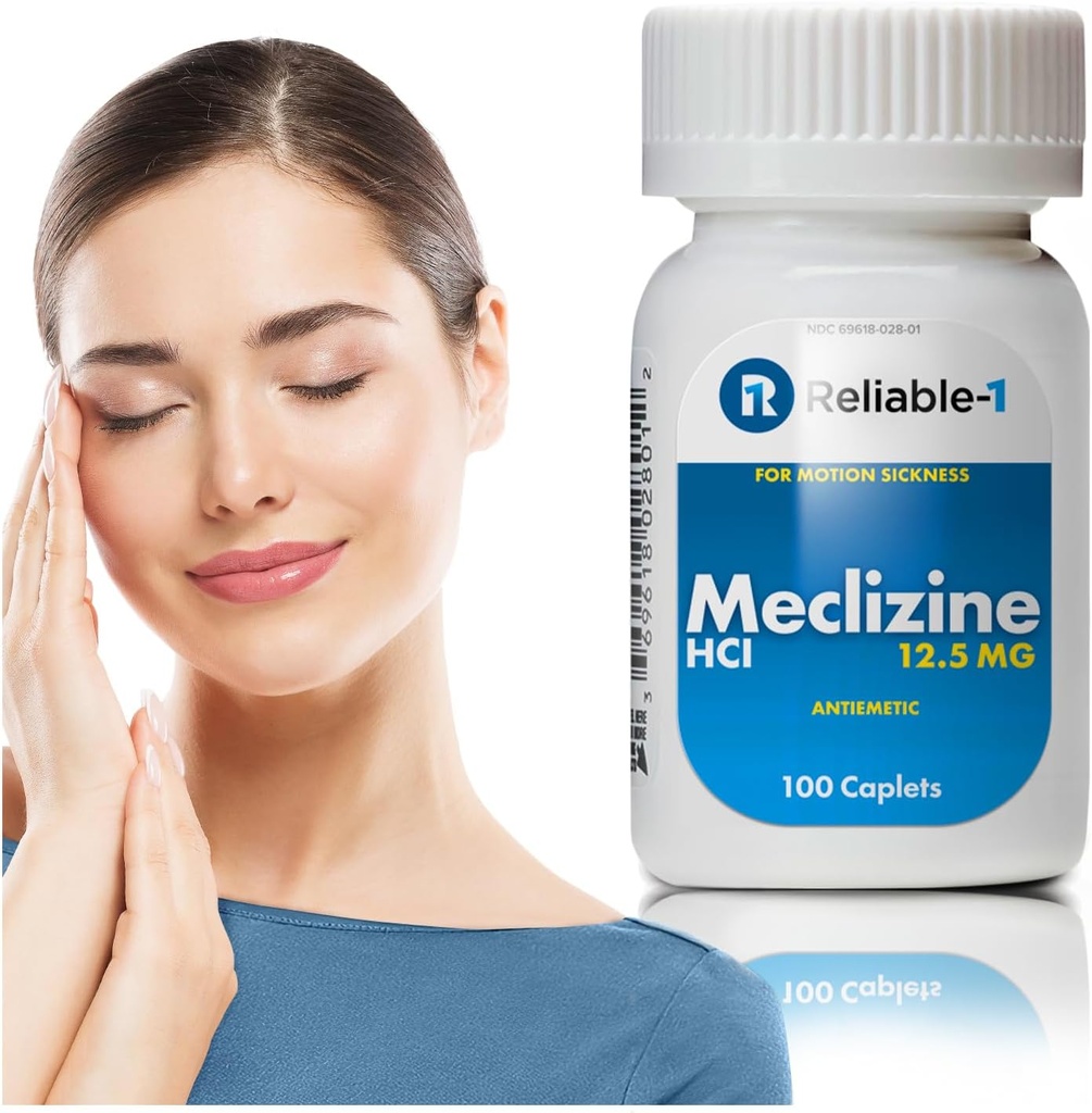 Zanesljivi-1 Laboratories Meclizine HCL 12, 5 mg Kapleti - preprečevanje slabosti, bruhanja in omotice, ki jih povzroča bolezen gibanja (100 Kapleti, 1 steklenica)