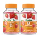 Življenjski vitamin D 5000 i.e. + B kompleks, Gummies Bundle - odlično degustiranje, vitaminski dodatek, Gluten brezplačno, GSO brezplačno, žvečljivi gumi