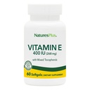NaturesPlus Vitamin E - 400 iu Mešani D-Tokoferol, 60 Softgels - Enostavno pogoltniti Vitamin E dodatek, pridobljena iz naravnega sojinega olja - Brezplačna obramba - Gluten-free - 60 Serving