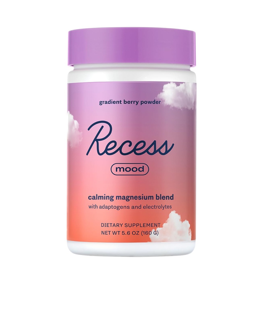Recess Mood Powder, Umirjanje Magnezij L-Threonate Mešanica s pasijonko, L-Theanin, Elektroliti, Magnezij Calm Support Powder dodatek - Gradient Berry 28 Serving Tub