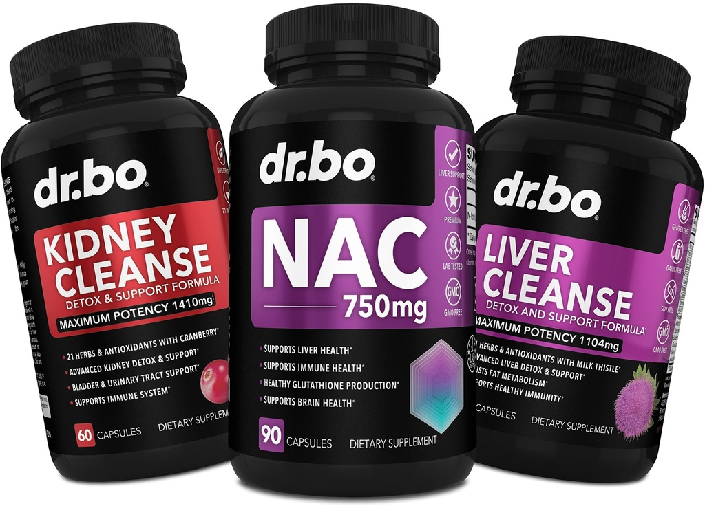 NAC Ledvice Jetra čiščenje Detox - 750mg N Acetil Cysteine Pure Vitamin Kapsula - Dnevno Jetrna Ledvica Detox Podporna formula za žolčnik, Bladder sečni trakt Dopolnila & Mlečni osat