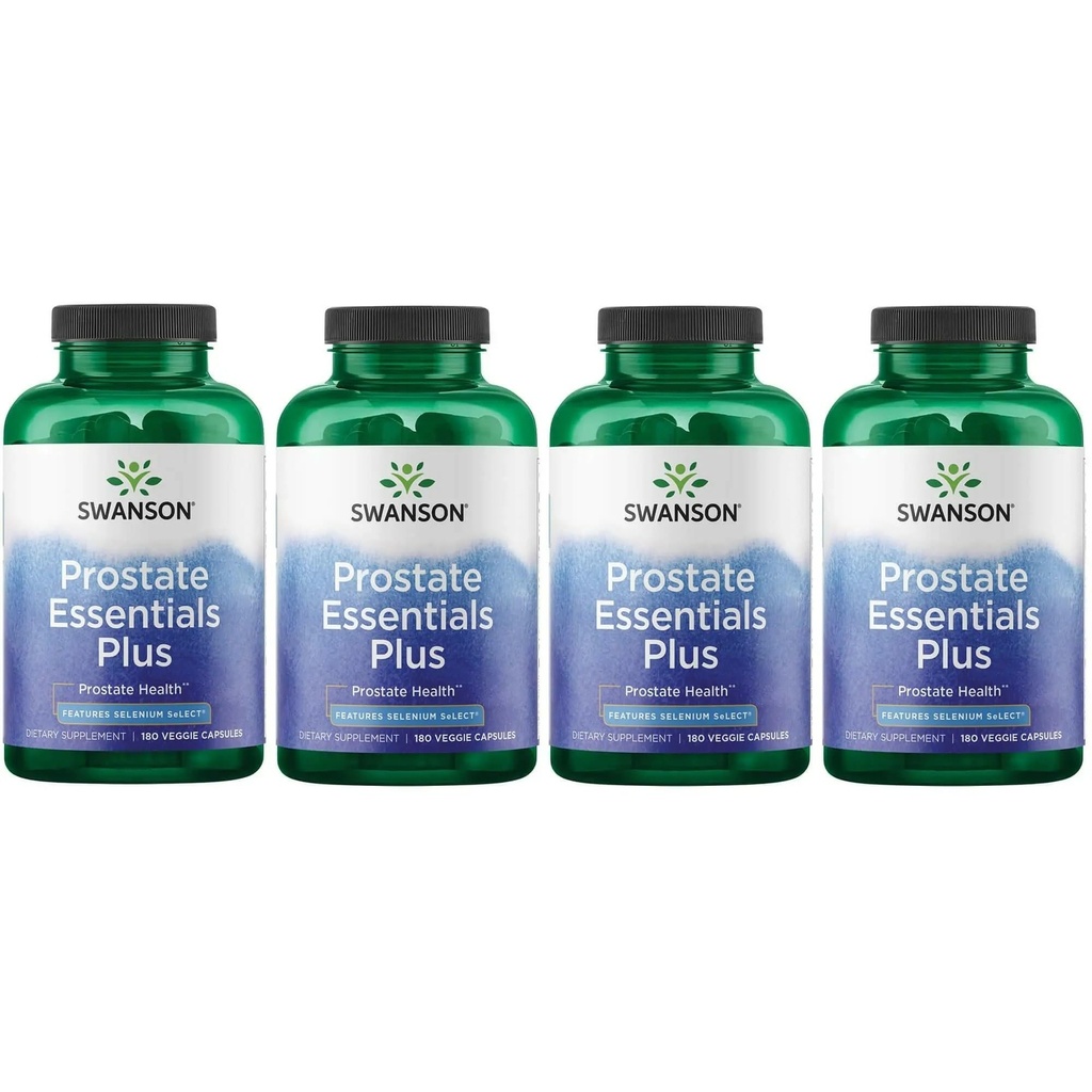 Swanson prostate Plus - Naravni dodatek za moške, ki spodbujajo zdravo urinski trakt pretok in pogostost - Podpira splošno zdravje prostate - (180 Veggie kapsule) 4 pakiranje