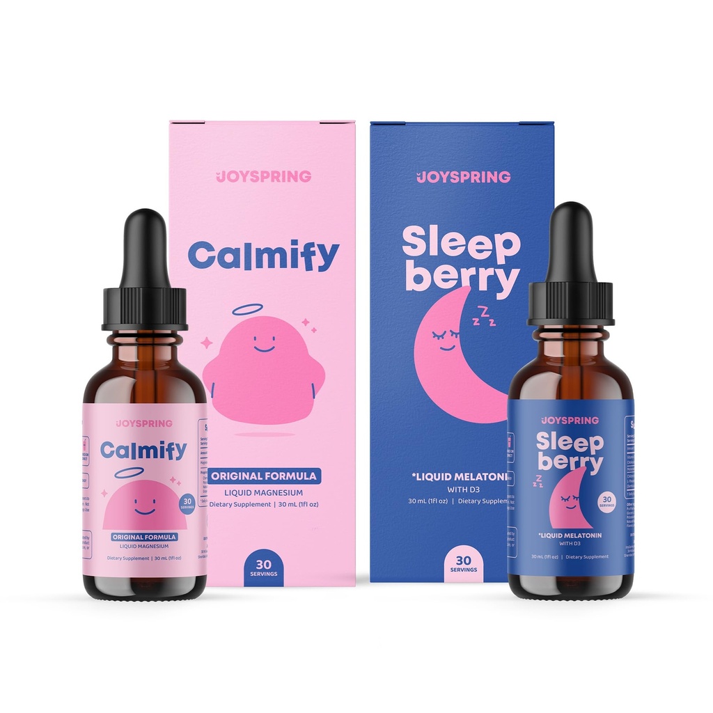 JoySpring Magnezijev citrat in SleepBerry Melatonin Tekočina za otroke