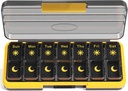 Zoksi Am Pm tablete Organizator 7 dan, tedenske tablete Box 2 krat na dan, zdravila tablete Organizator z ločenim delom, potovalne tablete Dispenzer prenosljiv za vitamine, ribje olje, zdravila (črna)