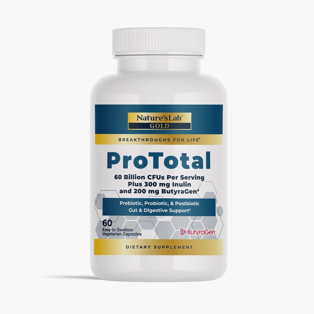 Naravni laboratorij Gold ProTotal - 60 milijard CFU probiotik, Prebiotik, Postbiotik, Sinbiotik - z Butyragen (Direct butyrate Generator) 60 Ct