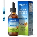 Tekoči kalcijev citrat Kapljice z L-Lysine 500mg, magnezij in cink, kalcijev citrat 600mg dodatek z vitaminom D3 & K2 za otroke in odrasle, 2 Fl Oz