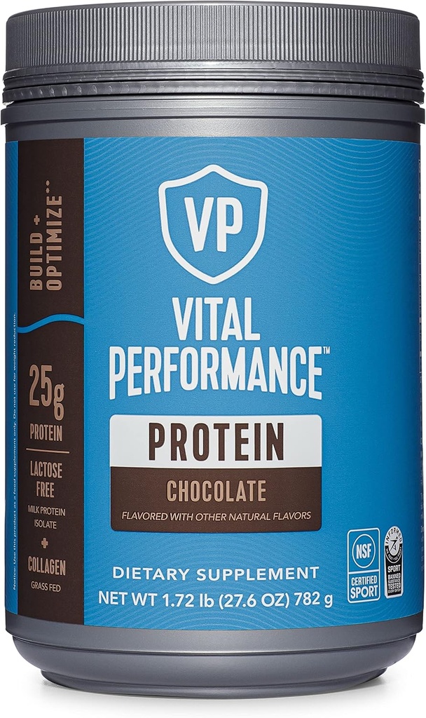 Učinkovitost vitalnih beljakovin v prahu, kolagen peptidi in izolat beljakovin v prahu, NSF, certificiran za šport, čokolada, 1,72 lb