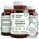 Natural Nutra 100% USDA Organic Spirulina tablete, pomaga ohranjati telesne maščobe, spodbuja zdravje jeter, spodbuja imunski sistem, pomaga izboljšati presnovo, spodbuja imuniteto, 300mg, 100 Veganske tablete