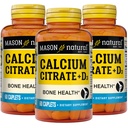 MASON NARAVNI kalcijev citrat plus vitamin D3, 6 mesecev zaloga, krepi delovanje mišic in zdravje kosti, 3 pakiranja