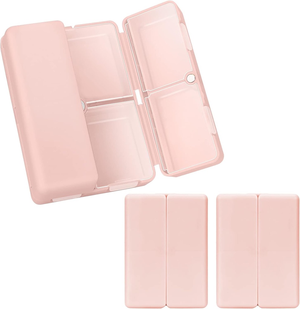 FYY Daily tablet Organizer,2 Pcs 7 Kompartmenti Prenosne tablete primeru tabletke organizator,[Folding Design] Tablete Škatla za žepek za zadrževanje vitaminov,Cod olje jeter,Dobave in zdravila-Pink