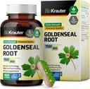 BIO KRAUTER Root Kapsule Goldenseal 700 mg - 100 pokrovčkov powder z zlatim pečatom - dihalna in prebavna podpora - Veganska, brez polnil