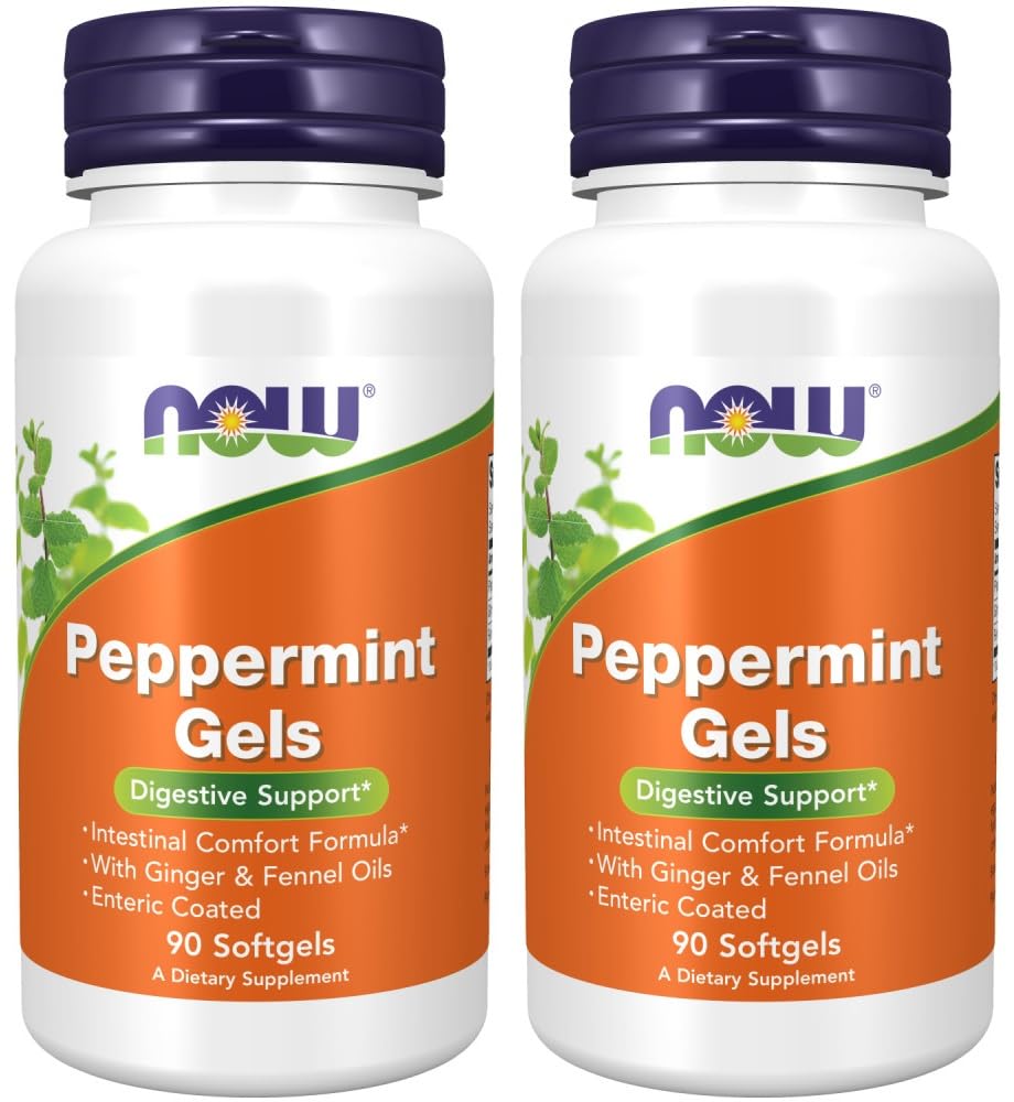Zdaj Foods Peppermint Gels z ingver & Fennel Oils, 90 Softgels (paket z 2)