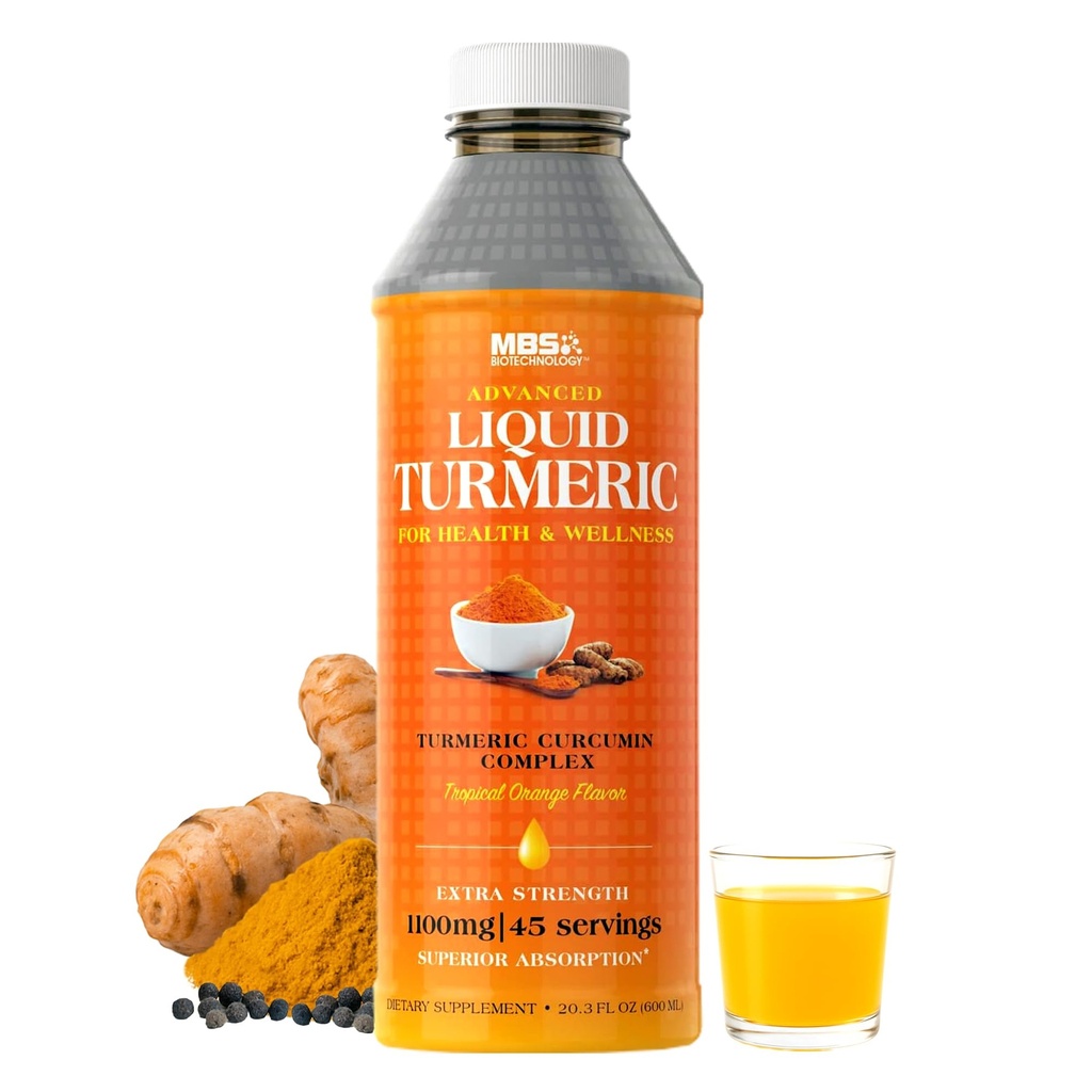 Napredna tekoča kurkumin – visoka absorpcija Curcumin s črnim poprom in vitaminom D3 za največjo biorazpoložljivost – Joint, Vnetje in Imunska podpora – 20 fl oz