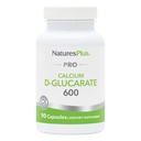 NaturesPlus PRO Kalcijev D-glukarat (CDG) 600 mg - 90 kapsul - ne-GMO, Vegan, brez glutena, brez soje - 90 servivov