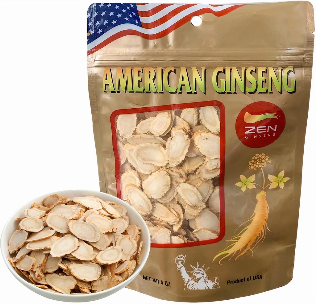 1 Bag of American Wisconsin Ginseng Slices - Panax Ginseng. Pospešuje telesno imuniteto, energijo in stanje za moške in ženske