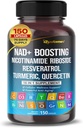 NAD+ Pospeševanje trans-resveratrol kurkuma Quercetin Rosemary borovnice Žajbelj zeleni čaj Origano Nettle mleko osat črni poper -150 Kapsule- Izdelano v ZDA