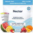 Nectar Hydration Packets - Elektrolitski paketi v prahu - brez sladkorja & 0 kalorij - Tekoči ekološki sadeži dnevno IV Elektroliti Powder for dehidracija Rehidracija in rehidracija (Variety 30 Pack)