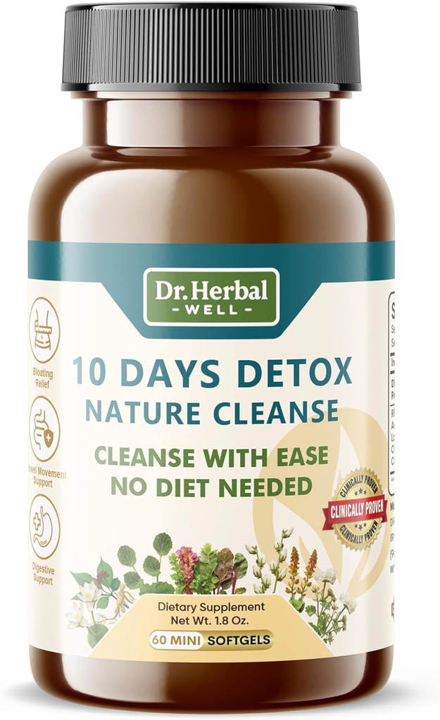 10 dni Detox naravno čiščenje z lahkoto brez prehrane potrebno (60 Mini softgels)