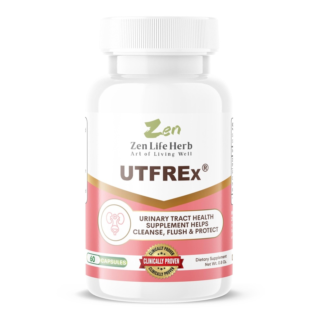 ZEN LIFE HERB UTFREx – hitro delovanje – spodbuja zdravje sečilnih traktatov podpira zdravo imunski in sečilni sistem, brez vitaminov, mineralov, prebiotikov, sladkorja, rastlinsko bazičnih dodatkov (60 kapsul)