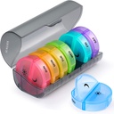 Sukuos velike tedenske tablete Organizator 2 krat na dan, Daily Pill Box 7 dan enostavno odpreti z dvojno zaščito, AM PM tablete primer za zdravila/vitamin/ribje olje/dodatek