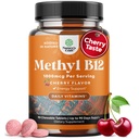 Žvečljivi vitamin B12 1000 mcg - Metilirani B12 Vegan Vitamin za podporo možganov naravna energija - Bone Health Eye Care in Mood Boost z las kožo in nohti Halal Vitamini