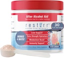 Restirr After Alkohol Aid & Recovery: Podpira zdravje jeter, krepi presnovo in podpira imunski sistem z DHM, Milk Thistle, B- Complex, Hidracija. 30 odmerkov