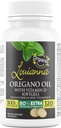 Louianna - Organsko Wild Oregano olje z vitaminom D, Tekoči softgel kapsule z 80 Odstotek Carvacrol, podpira vaše kosti, Imunsko in črevesno zdravje, zeliščni dodatki, 120 Softgels