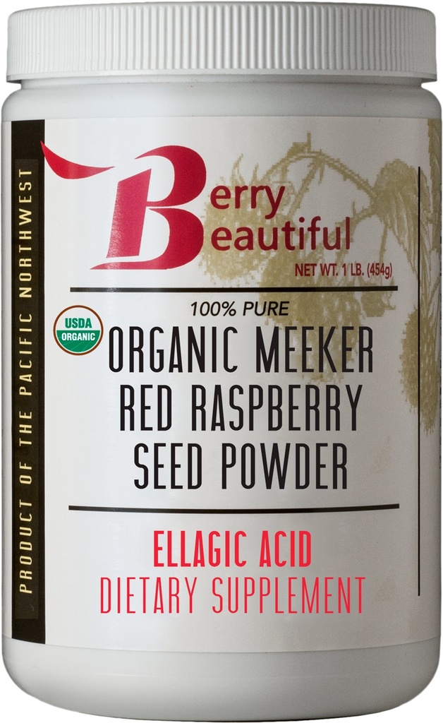 Berry Lep organski meeker rdeče malina semena prahu (Elagična kislina, Fiber) - 1 lb (454g) - Hladno-Presed iz US-Grown maline