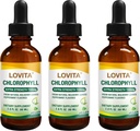 Lovita Klorofil Tekoče kapljice, visoka jakost 120 mg/ml, 7.200 mg na steklenico, naravni energijski spodbujevalec in imunske podpore, notranji deodorant, zdravje kože, Vegan in ne-GMO, okus mete, 180 Serving