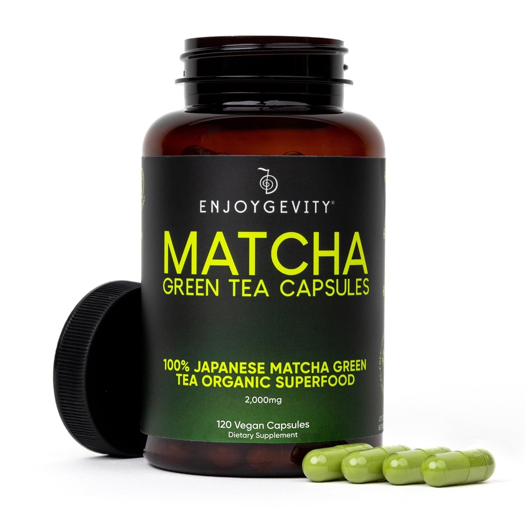 Kapsule zelenega čaja Organic Matcha - Naravna energija Boost - čist postopna kofein - japonske tablete zelenega čaja Matcha - 100% naravni antioksidant - pomiritev in sprostitev - 120 dnevnih kapsul - 2.000/mg