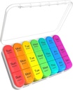Asprink 3 krat na dan tablete organizator, 7 Day Medicine Organizator, Velika tableta primera, bela, 21 Kompartmenti