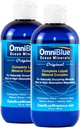 Minerali OmniBlue Ocean - 70+ Trace Minerals & Tekoči Magnezij - Kalij, Klorid-nizko natrij - naravna podpora za spanje, prebavljanje, regularnost, Hidracija in elektrolitsko ravnovesje (2-Pack 8oz)