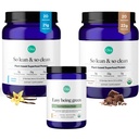 Ora Organic Vegan Protein Powder Chocolate, Vanila & Greens Powder Bunded: 22g Rastlina na osnovi čokolade, 20 Serving + 21g Rastlina na osnovi čokolade, Vanilla, 20 Serving + Organic Super Green Drink, 30 Servings
