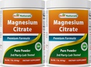 Najboljši naravni magnezijev citrat v prahu 1 funt (1 LB (paket z 2))