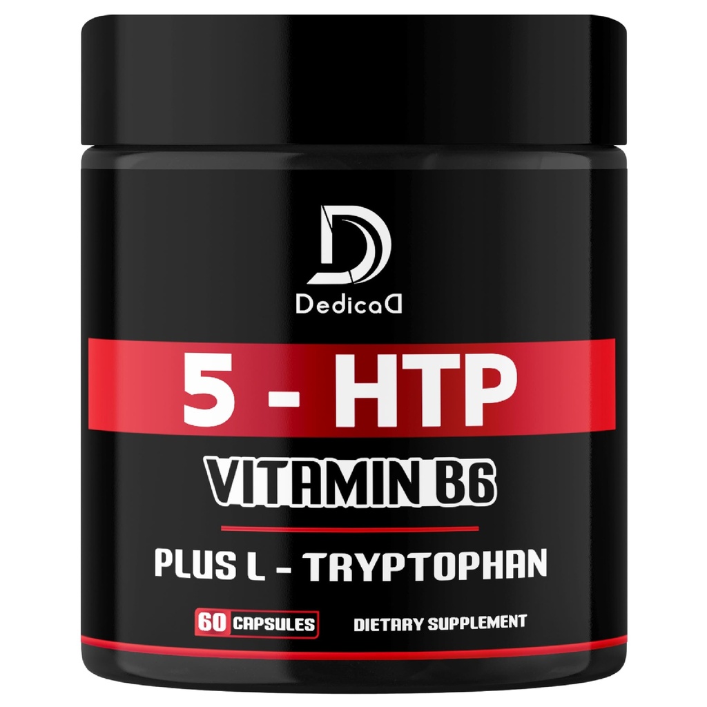 5 HTP dodatek 1010mg - 60 kapsul - 3in1 v kombinaciji z vitaminom B6, L-Triptofan - Udobno razpoloženje, zdravje možganov, upravljanje telesa in podpora imunskega sistema